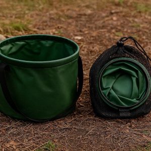 Foldable Camping Bucket With Mesh Bag For Outdoor Hiking And Picnics