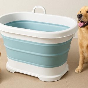 Collapsible Pet Bath Bucket For Washing Dogs And Cats At Home