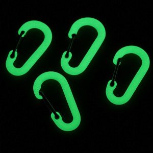 Glow in the Dark Mini Carabiner Clips for Night Outdoor Activities and Safety