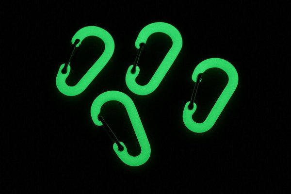 30 Glow in the Dark Mini Carabiner Clips for Night Outdoor Activities and Safety
