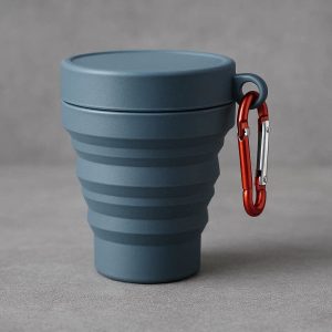Collapsible Drinking Cup With Carabiner For Running And Gym